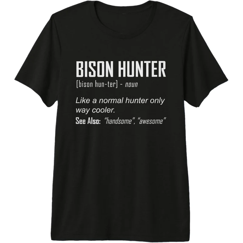Bison Hunter Definition Premium Tee Buffalo Bisons Jersey sports jerseys